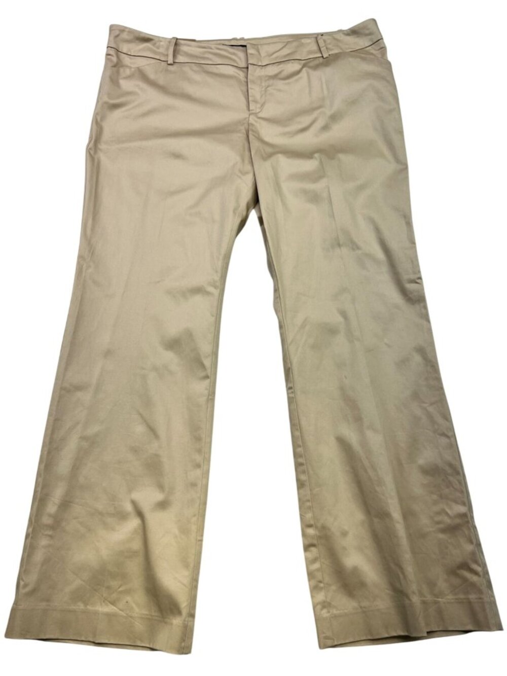 Mossimo Womens Cotton Bootcut Pants Flat Front Stretch Fit 3 Size 18 Khaki Solid